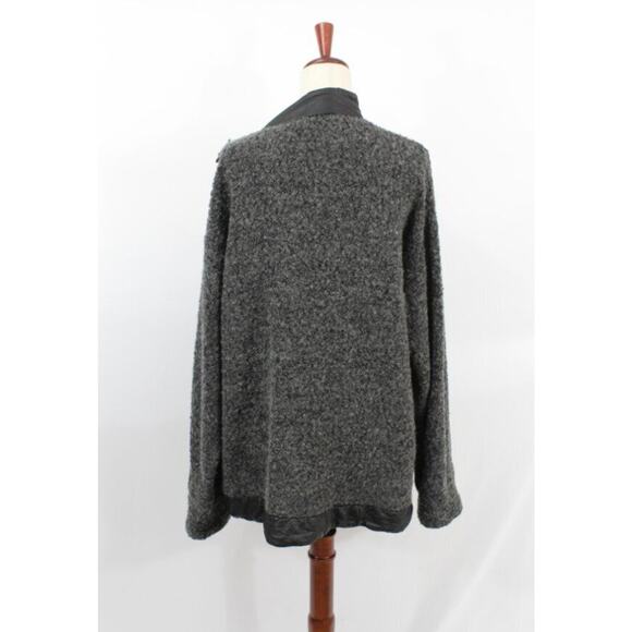 DRESS TO KILL Jane Mohr OS Black Charcoal Nubby Wool Cardigan Sweater - Picture 4 of 10